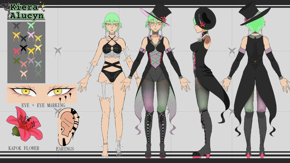 Kiera Alucyn Moth Illusionary Archivist Reference Sheet